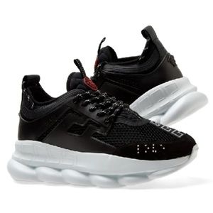 Original Versace Chain Reaction Men Leather Sneaker Size 12 Excellent Condition